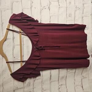 American Eagle Soft & Sexy Slub T Burgundy